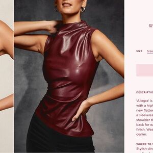 Women's Sleeveless Burgundy Top